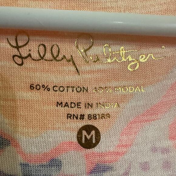 Lilly Pulitzer Paradis Swing Multicolor Long Sleeve Floral Dress Modal Medium - Picture 6 of 7